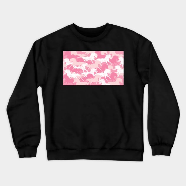 vintage pink horses Crewneck Sweatshirt by hatem